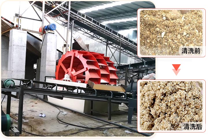 輪斗式洗砂機前后對比 輪斗式洗砂機前后對比